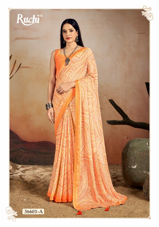 VANILLA VOL 13 BY RUCHI ADORABLE FANCY CHIFFON SAREE WHOLESALER