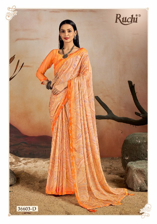 VANILLA VOL 13 BY RUCHI ADORABLE FANCY CHIFFON SAREE WHOLESALER