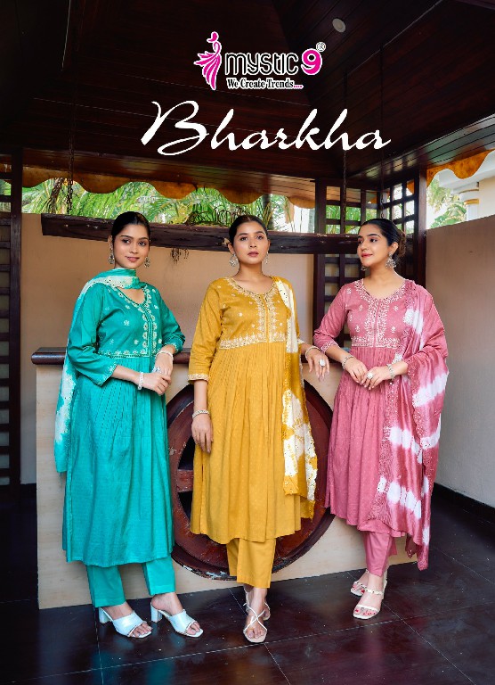 Mystic 9 Bharkha Vol-1 Wholesale Nyra Cut Kurtis With Pant And Dupatta