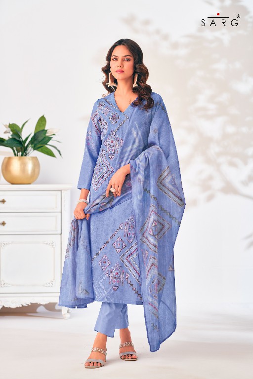 Sarg Zerina Wholesale Pure Cotton Lawn With Handwork Salwar Suits