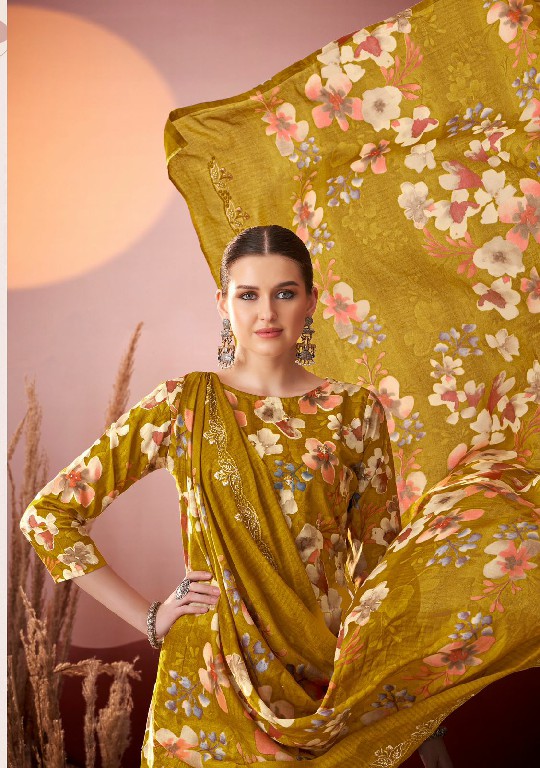 Alok Tohfa Wholesale Pure Cambric Print With Embroidery Work Dress Material