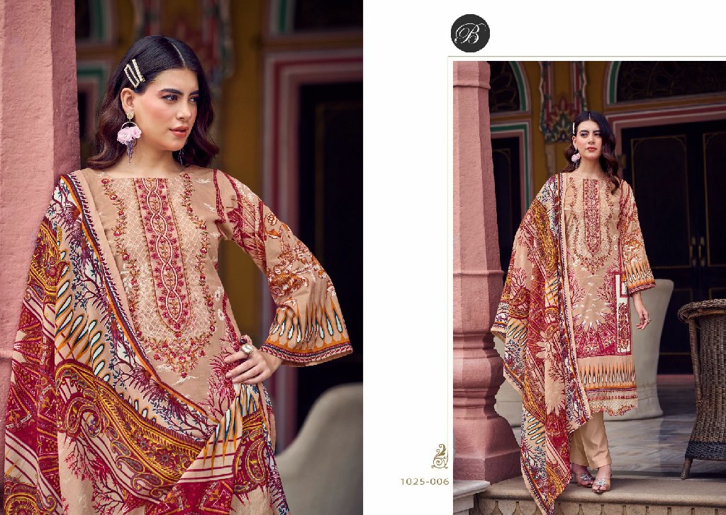 BELLIZA DESIGNER STUDIO ALMARINA VOL 2 WHOLESALE PURE COTTON WITH SELF EMBROIDERY DRESS MATERIAL