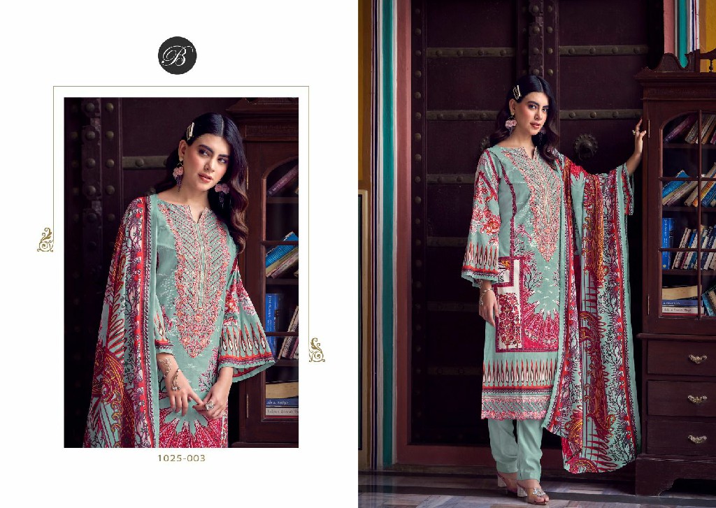 BELLIZA DESIGNER STUDIO ALMARINA VOL 2 WHOLESALE PURE COTTON WITH SELF EMBROIDERY DRESS MATERIAL