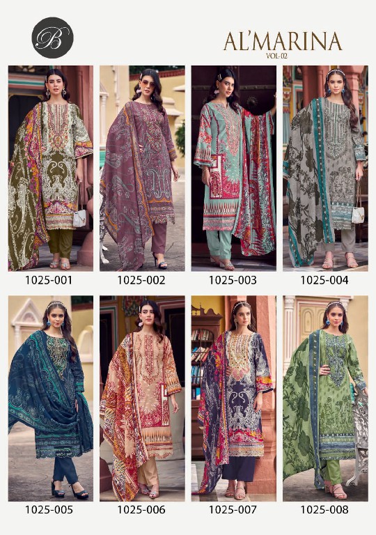 BELLIZA DESIGNER STUDIO ALMARINA VOL 2 WHOLESALE PURE COTTON WITH SELF EMBROIDERY DRESS MATERIAL