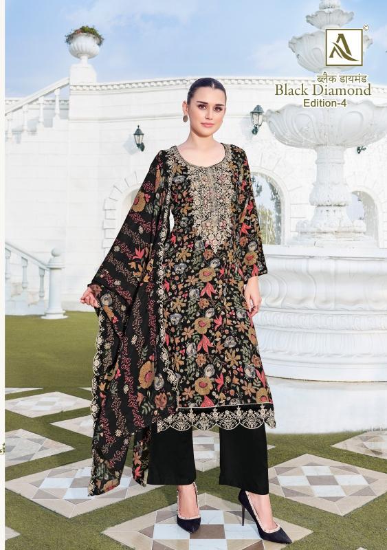alok black diamond vol 4 rayon casual pakistani unstitch 3pcs dress