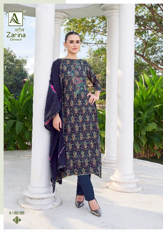 zarina vol 8 by alok viscose rayon hit design pakistani salwar suit