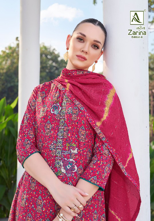 zarina vol 8 by alok viscose rayon hit design pakistani salwar suit