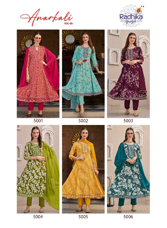 radhika lifestyle anarkali vol 5 rayon readymade big size classic 3pcs dress