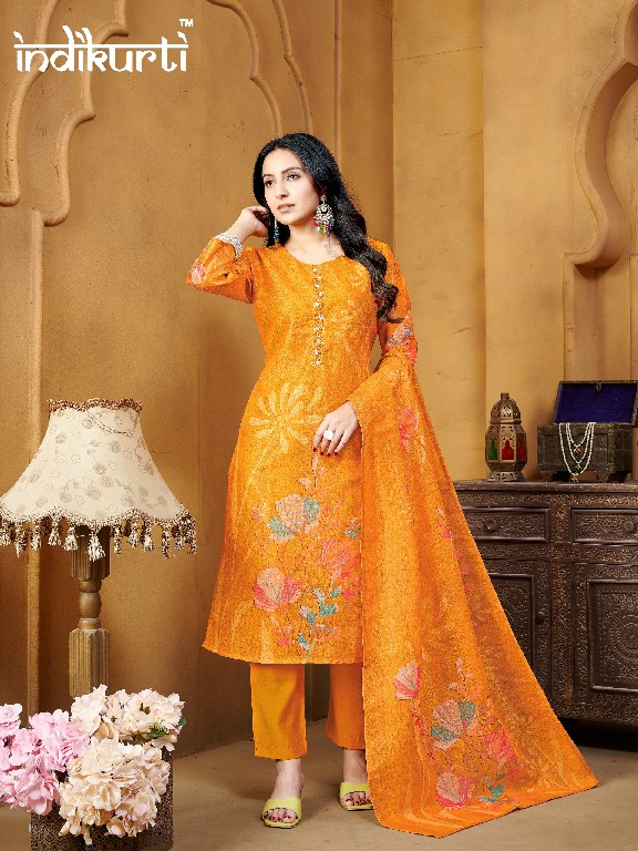 indikurti twisha readymade linen shimmer casual combo set 3pcs dress