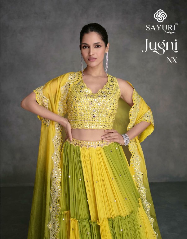 sayuri designer jugni Nx exclusive party wear organza silk full stitch 3pcs dress