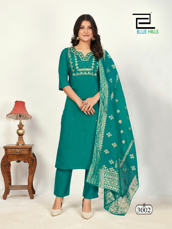 Blue Hills Raashi Vol-3 Wholesale Roman Silk With Inner 3 Piece Suits