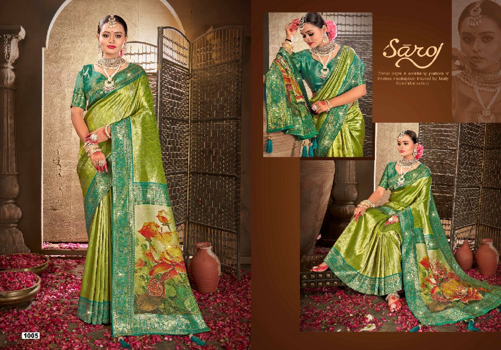 Saroj Golden Jubilee Saroski Vol-1 Wholesale Tissue Silk Sarees