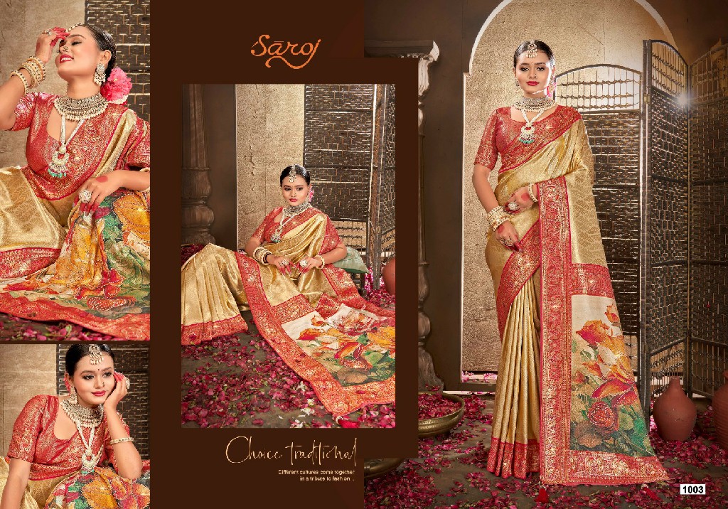 Saroj Golden Jubilee Saroski Vol-1 Wholesale Tissue Silk Sarees