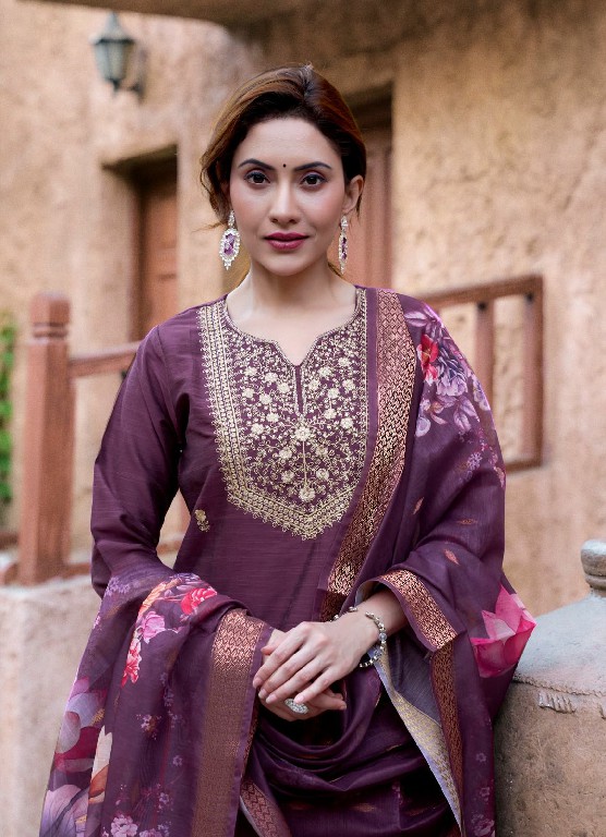 Mystic 9 Fiza Vol-3 Wholesale Premium Quality Bangalore Silk Straight Top With Bottom And Dupatta