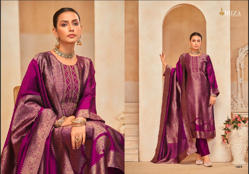 Ibiza Sakhi Vol-7 Wholesale Pure Banglory Silk Jacquard Straight Suits