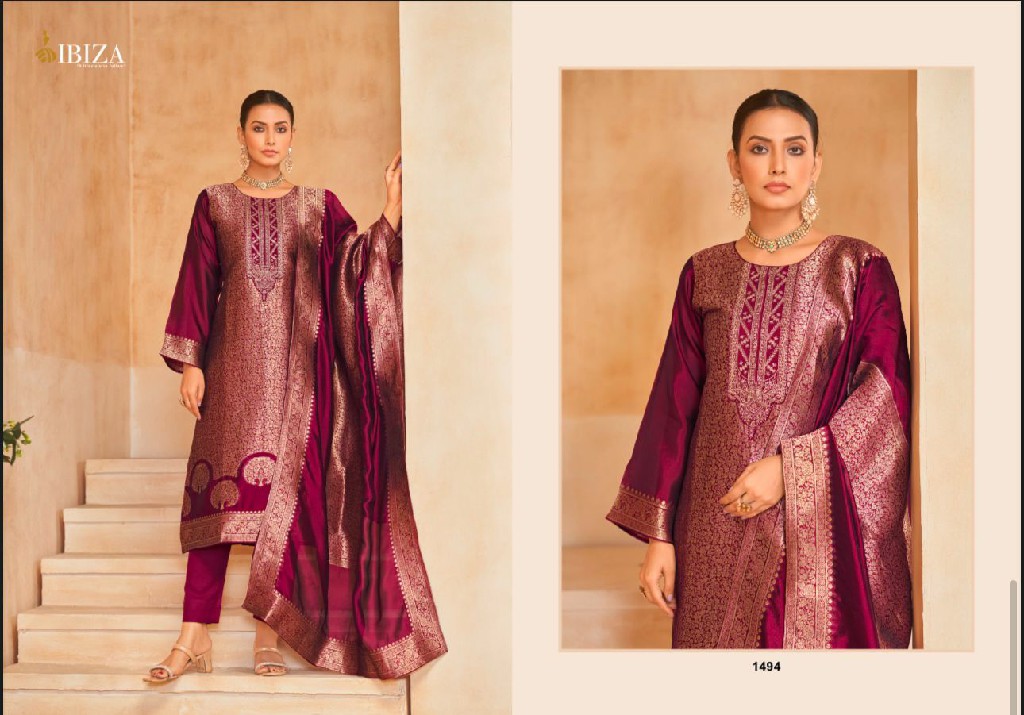 Ibiza Sakhi Vol-7 Wholesale Pure Banglory Silk Jacquard Straight Suits