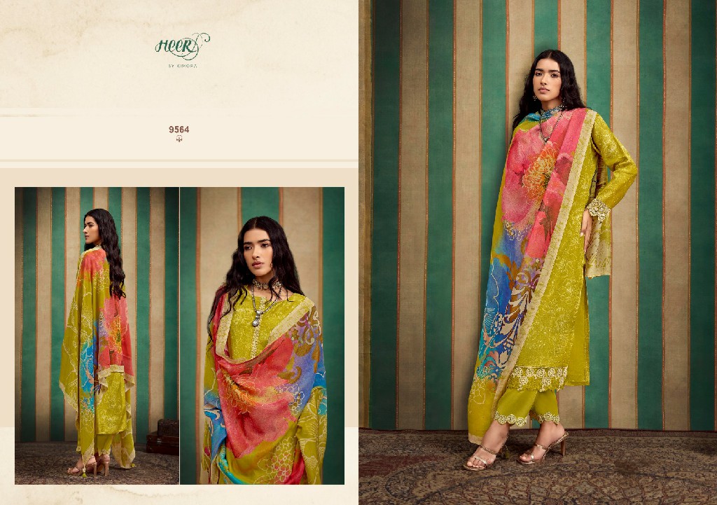 Kimora Heer Norah Vol-200 Wholesale Pure Muslin Soft With Resham Embroidery Work Salwar Suits