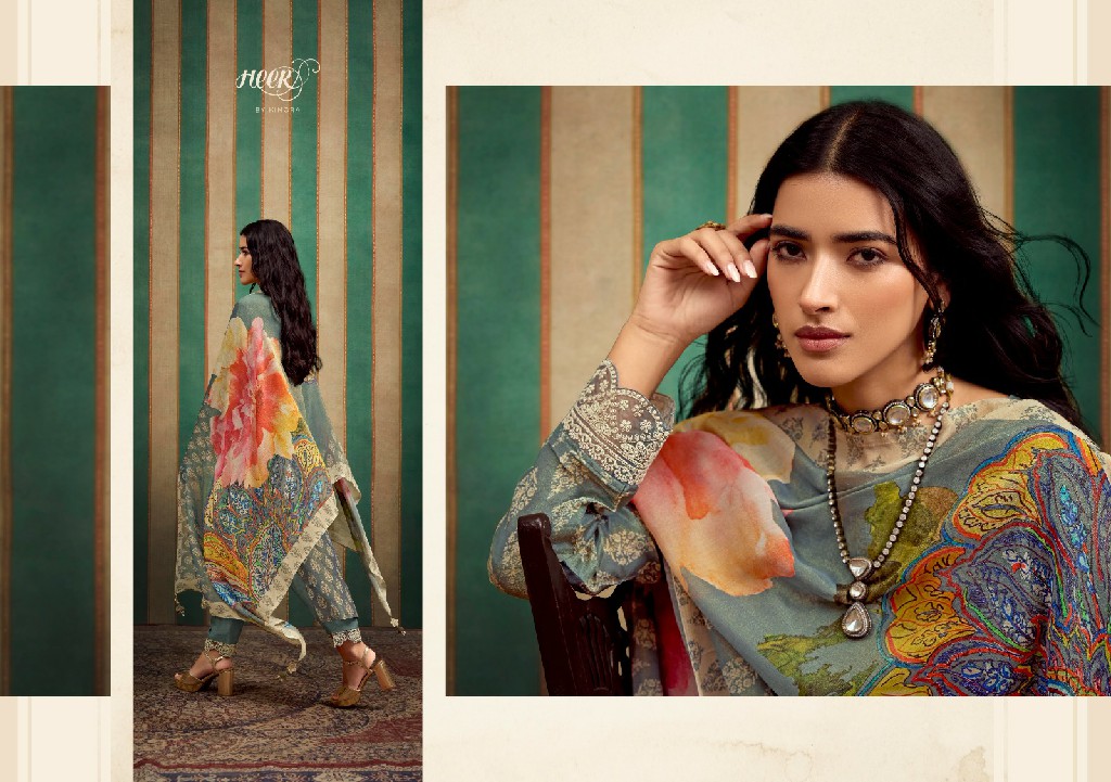 Kimora Heer Norah Vol-200 Wholesale Pure Muslin Soft With Resham Embroidery Work Salwar Suits