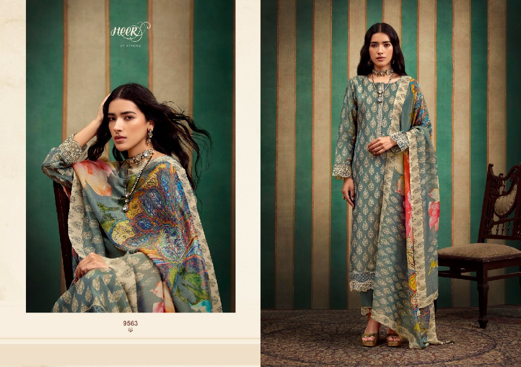Kimora Heer Norah Vol-200 Wholesale Pure Muslin Soft With Resham Embroidery Work Salwar Suits