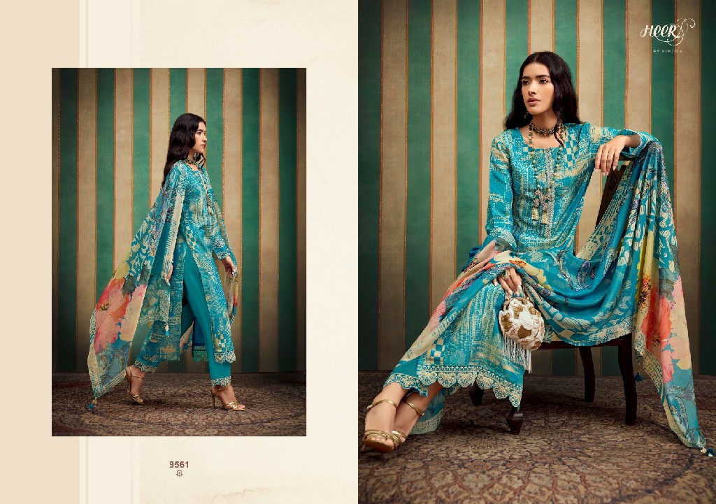 Kimora Heer Norah Vol-200 Wholesale Pure Muslin Soft With Resham Embroidery Work Salwar Suits