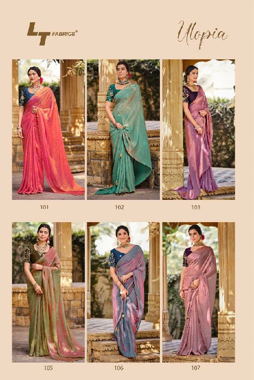 LT Fabrics Utopia Wholesale Malai Silk With Fancy Contrast Blouse Festive Sarees