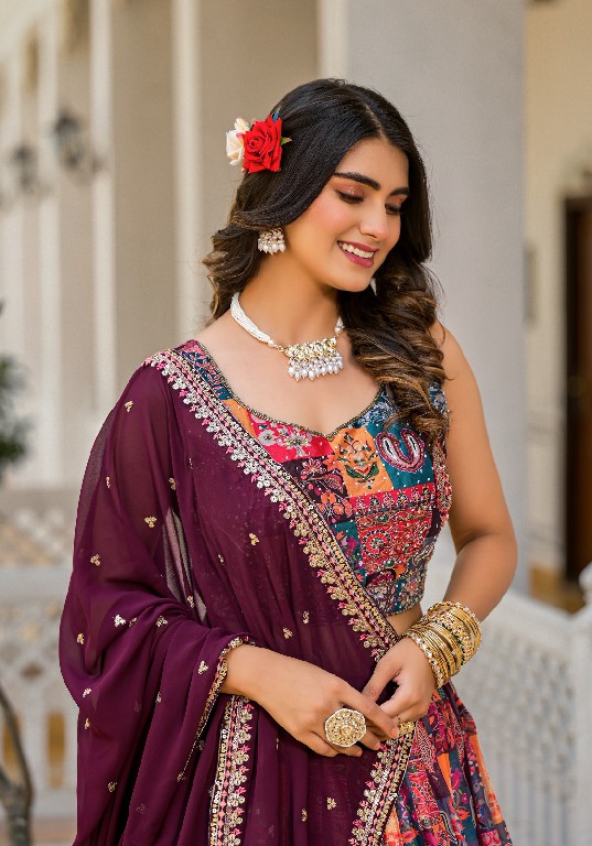 Tejasvee Agnidhara Wholesale Slim Georgette Fabrics Readymade Lehengas