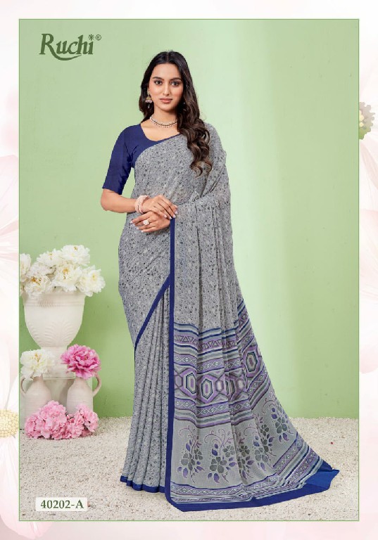 Ruchi Star Chiffon 186 Wholesale Chiffon Fabrics Printed Ethnic Sarees