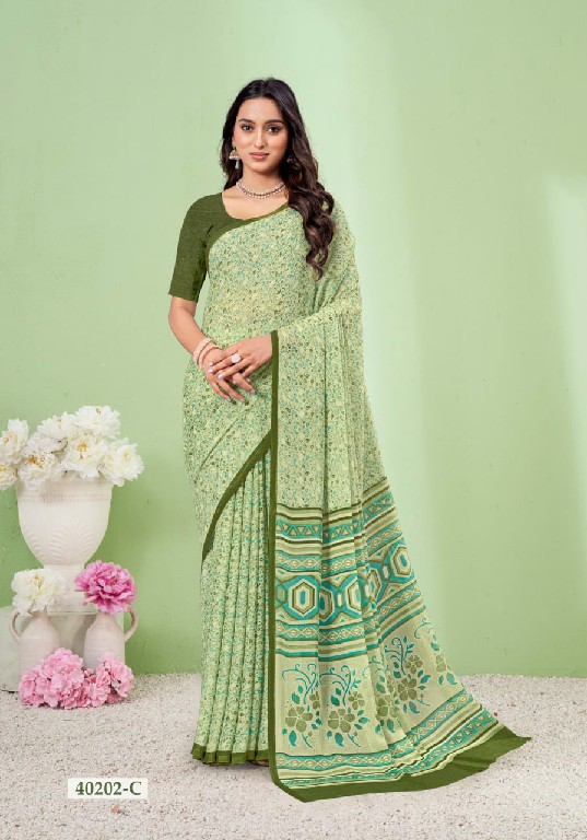 Ruchi Star Chiffon 186 Wholesale Chiffon Fabrics Printed Ethnic Sarees