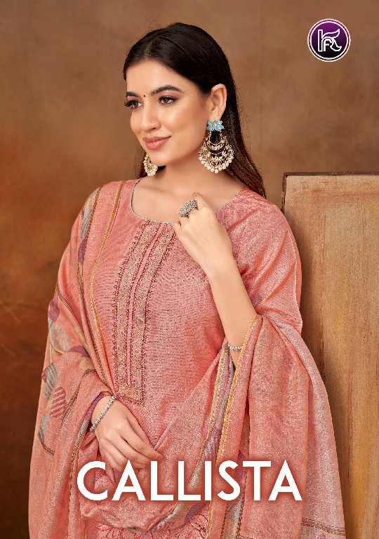 Kala Fashion Callista Wholesale Pure Shimmer Muslin With Embroidery Dress Material