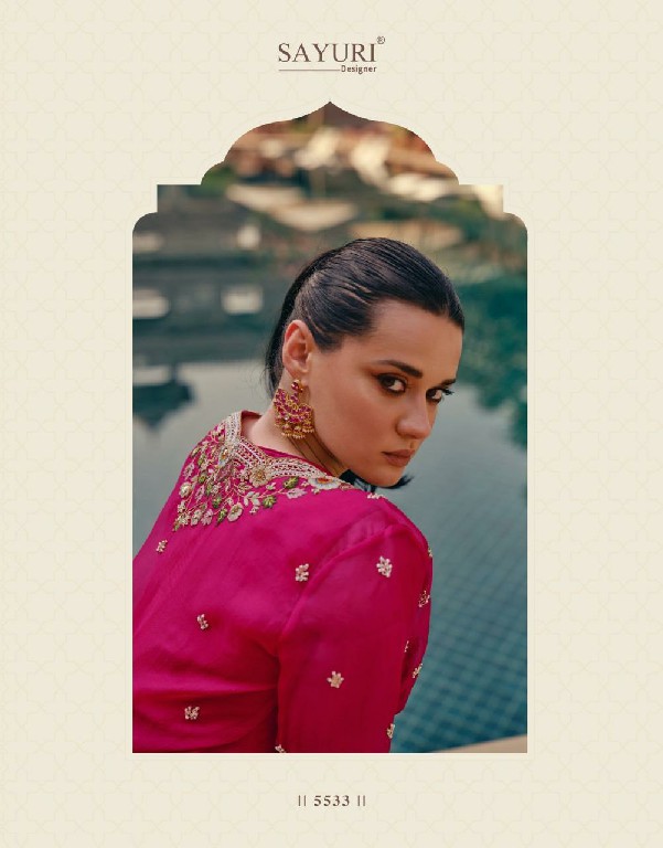mahotsav Nx by sayuri designer chinon silk embroidered full stitch indo western dress