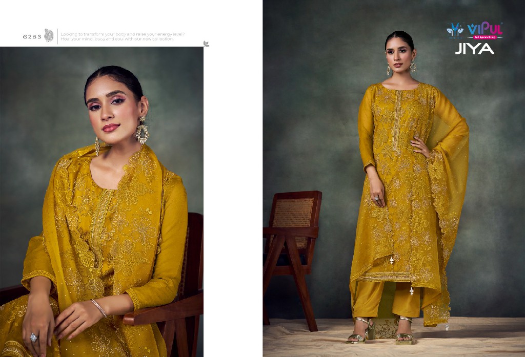 Vipul Jiya Wholesale Chiffon With Swaroski Work Straight Salwar Suits