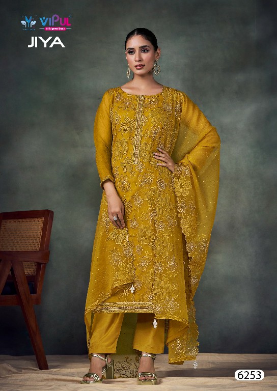 Vipul Jiya Wholesale Chiffon With Swaroski Work Straight Salwar Suits