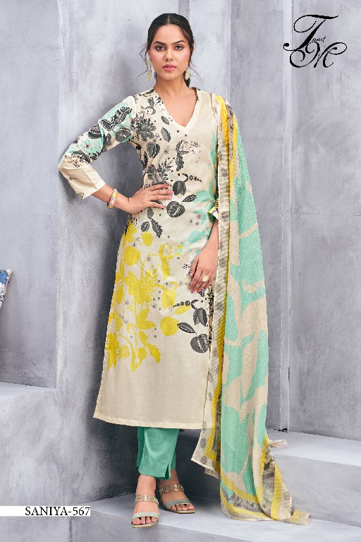 T And M Sanya Wholesale Pure Cotton Lawn With Hand Work Salwar Suits