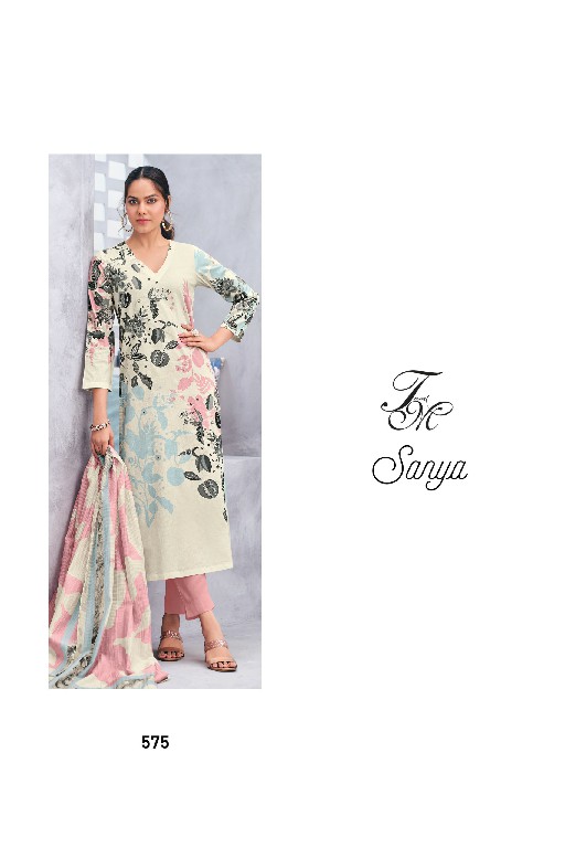 T And M Sanya Wholesale Pure Cotton Lawn With Hand Work Salwar Suits