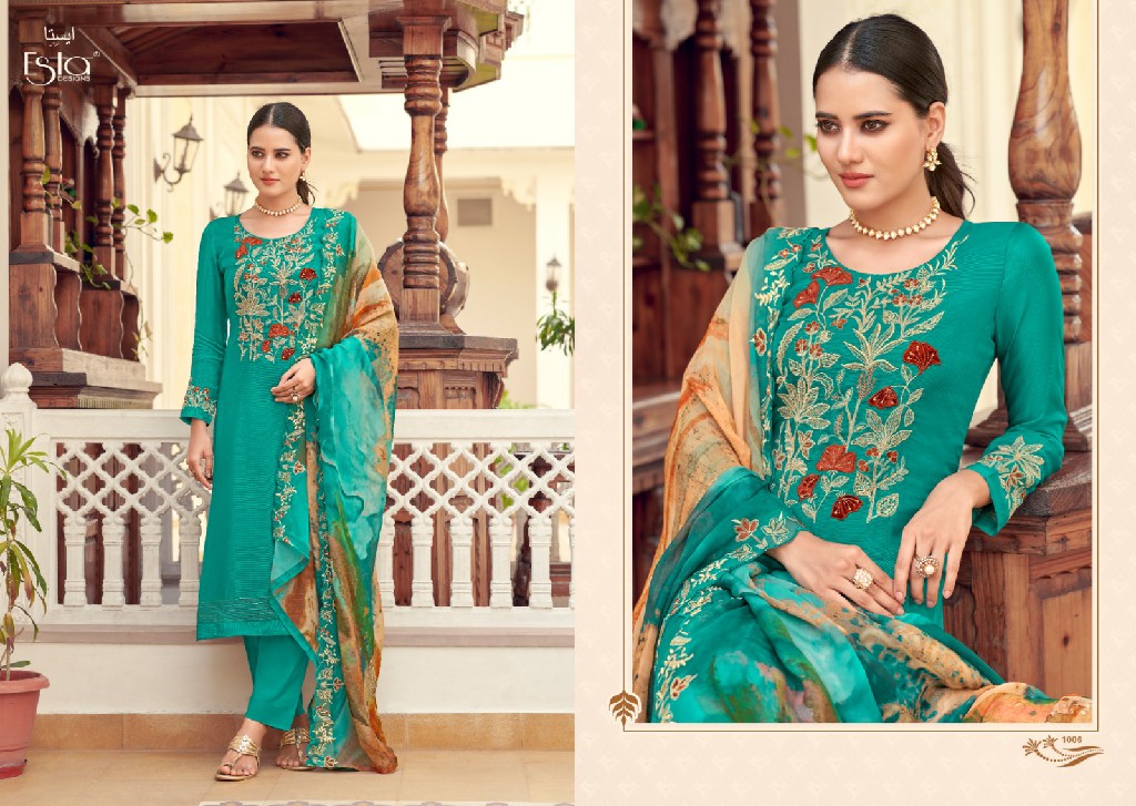 Esta Amaris Wholesale Benzo Organza With Handwork Salwar Suits