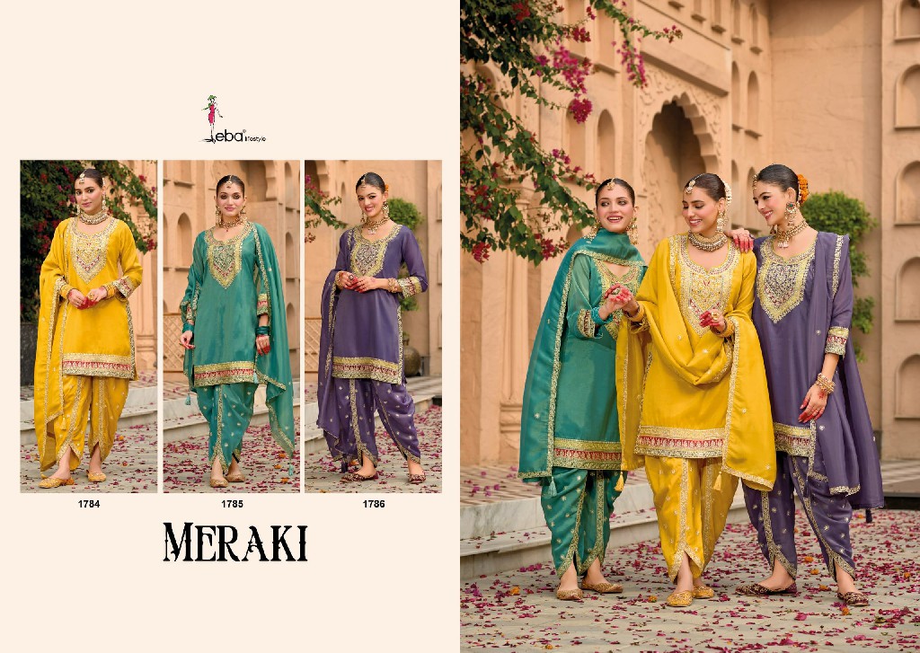 Eba Lifestyle Meraki Wholesale Simar With Embroidery Readymade Suits