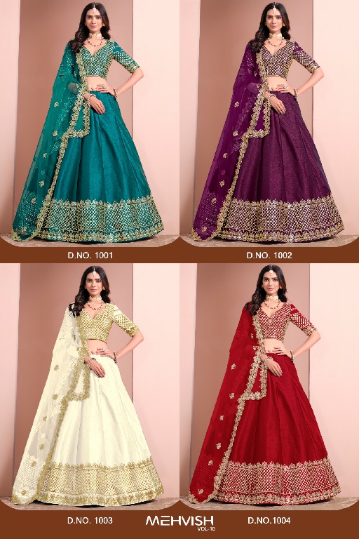 Mehvish Vol-10 Wholesale Art Silk Designer Lehengas