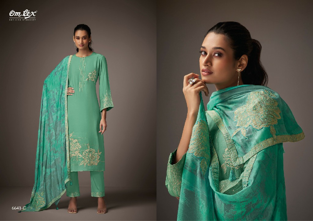 Omtex Somia Wholesale Muslin Jacquard With Handwork Salwar Suits