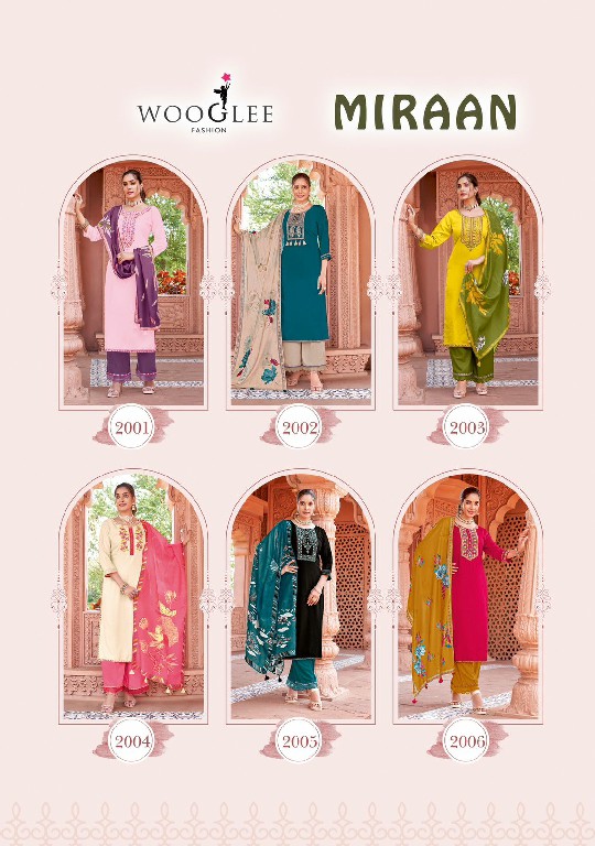 Wooglee Miraan Wholesale Heavy Reyon 3 Piece Concept Salwar Suits