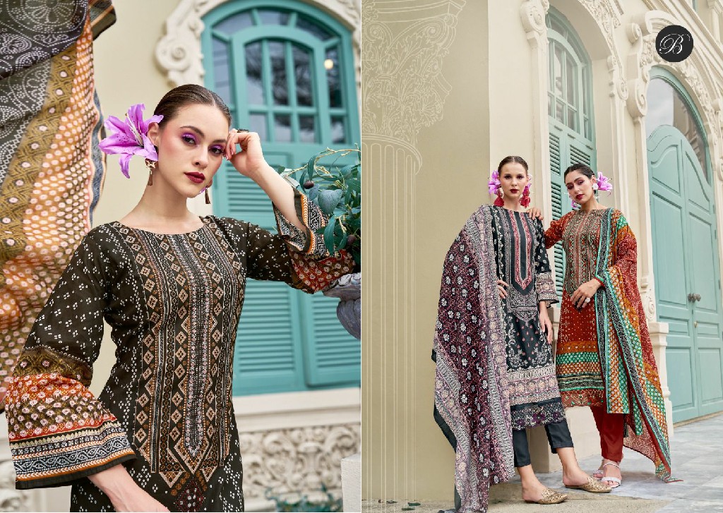 Belliza Scarlette Wholesale Pure Cotton With Embroidery Dress Material