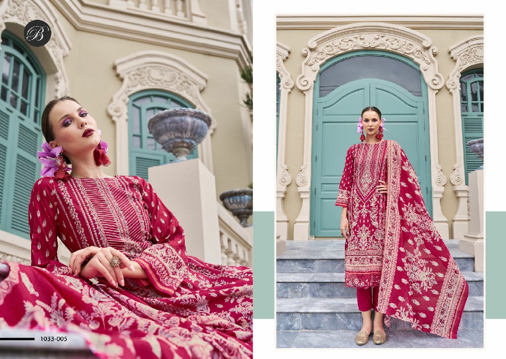 Belliza Scarlette Wholesale Pure Cotton With Embroidery Dress Material