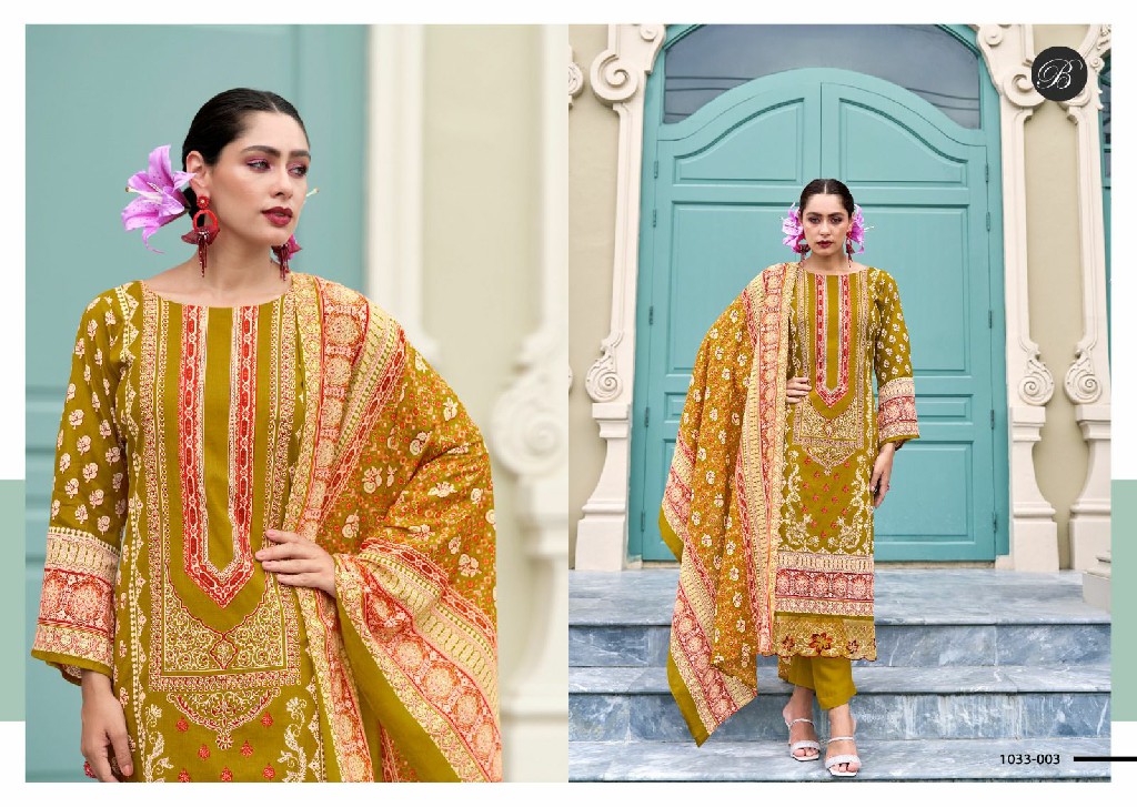 Belliza Scarlette Wholesale Pure Cotton With Embroidery Dress Material
