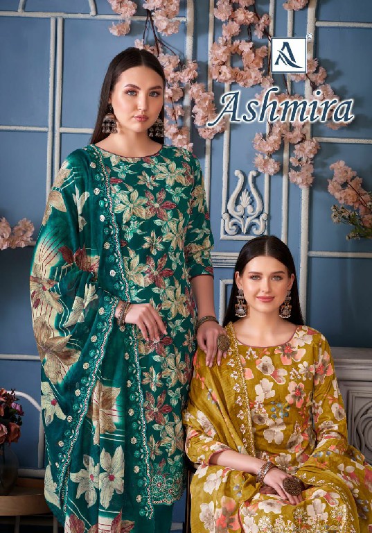 Alok Ashmira Wholesale Pure Cambric With Fancy Work Dress Material