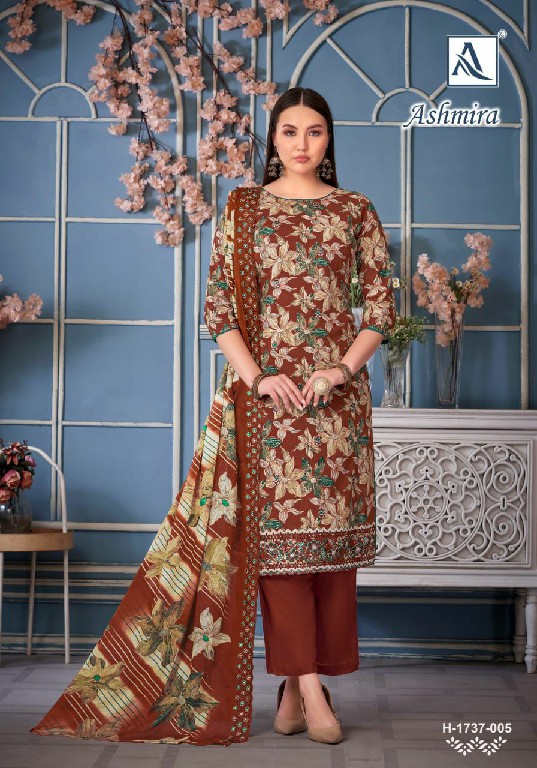 Alok Ashmira Wholesale Pure Cambric With Fancy Work Dress Material