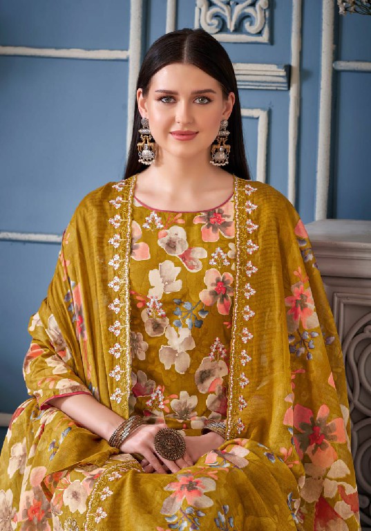 Alok Ashmira Wholesale Pure Cambric With Fancy Work Dress Material