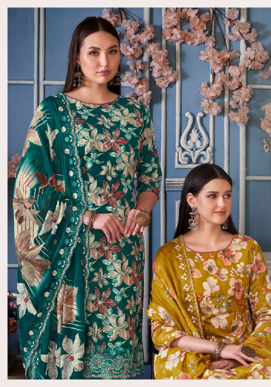 Alok Ashmira Wholesale Pure Cambric With Fancy Work Dress Material