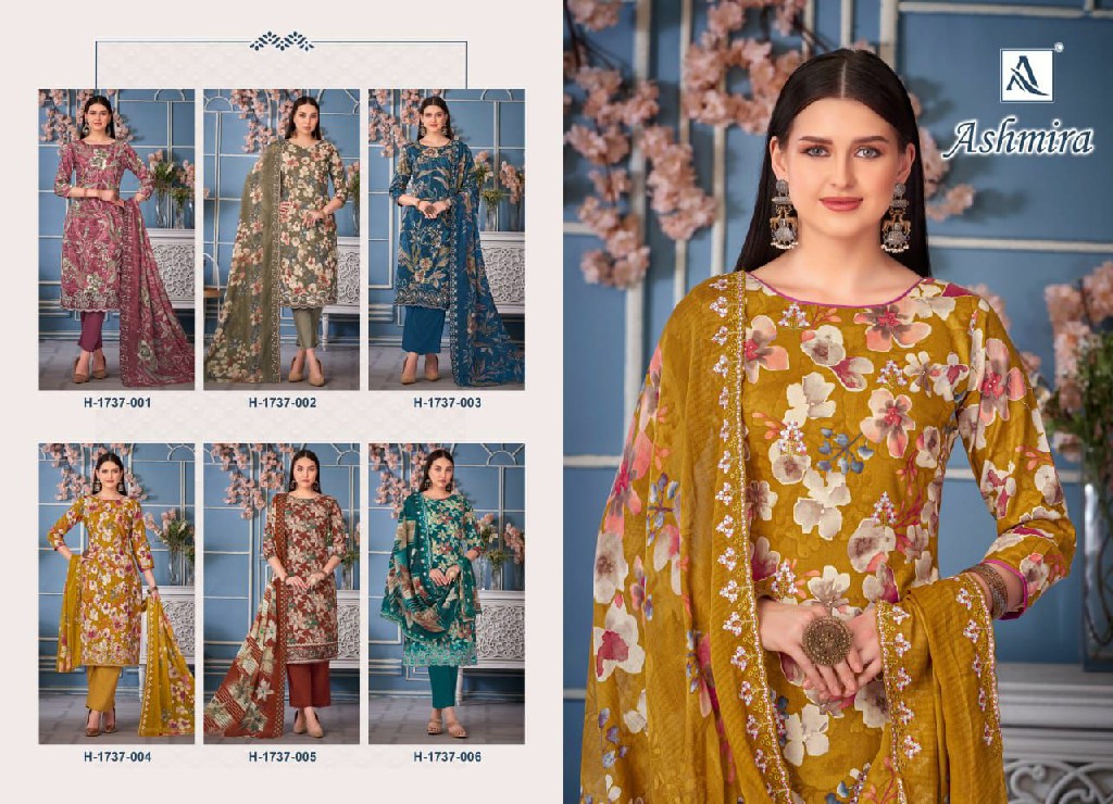 Alok Ashmira Wholesale Pure Cambric With Fancy Work Dress Material