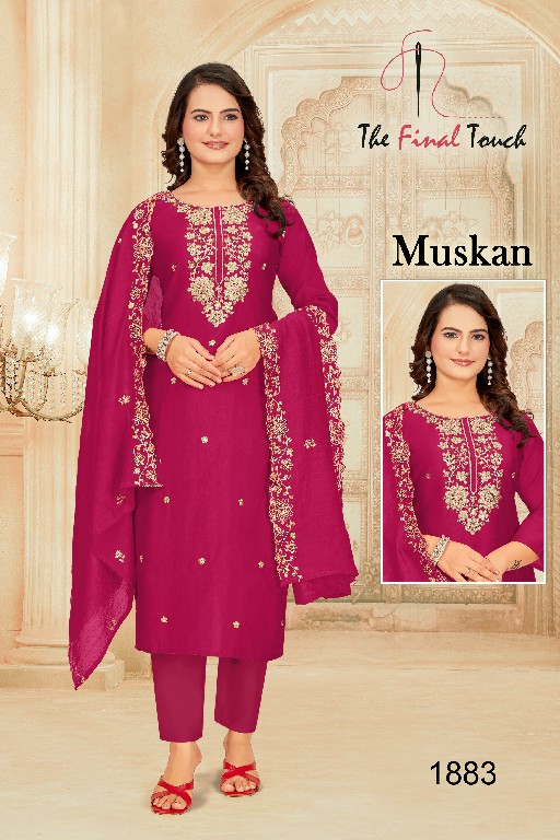 The Final Touch Muskan Wholesale Roman With Embroidery Work Readymade Suits