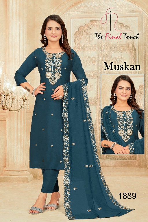 The Final Touch Muskan Wholesale Roman With Embroidery Work Readymade Suits