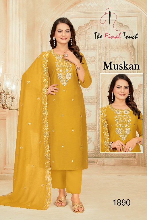 The Final Touch Muskan Wholesale Roman With Embroidery Work Readymade Suits